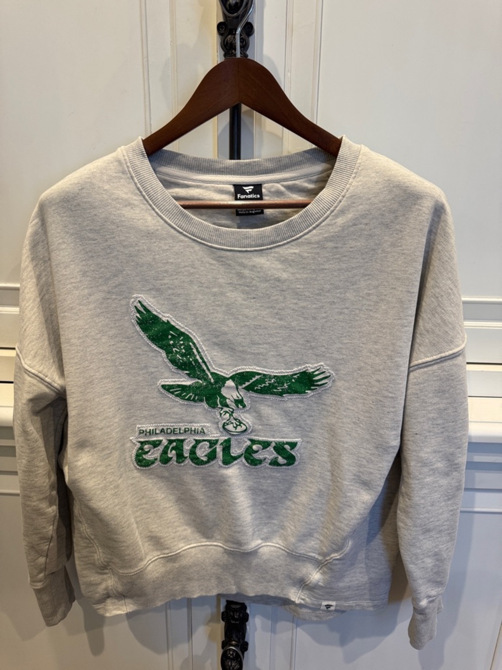 Fanatics Gray Sweatshirt with Green Eagles Logo